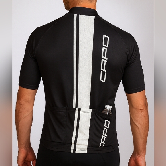 Capo Cycling Jersey Shirt Black White XL - Picture 3 of 14